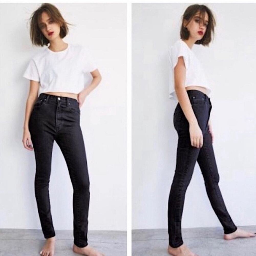 Moussy Vintage Filer Rebirth High Rise Skinny Jeans in Light Black Size 25